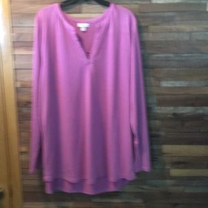 Pink J. Jill XLT flattering adjustable sleeve top